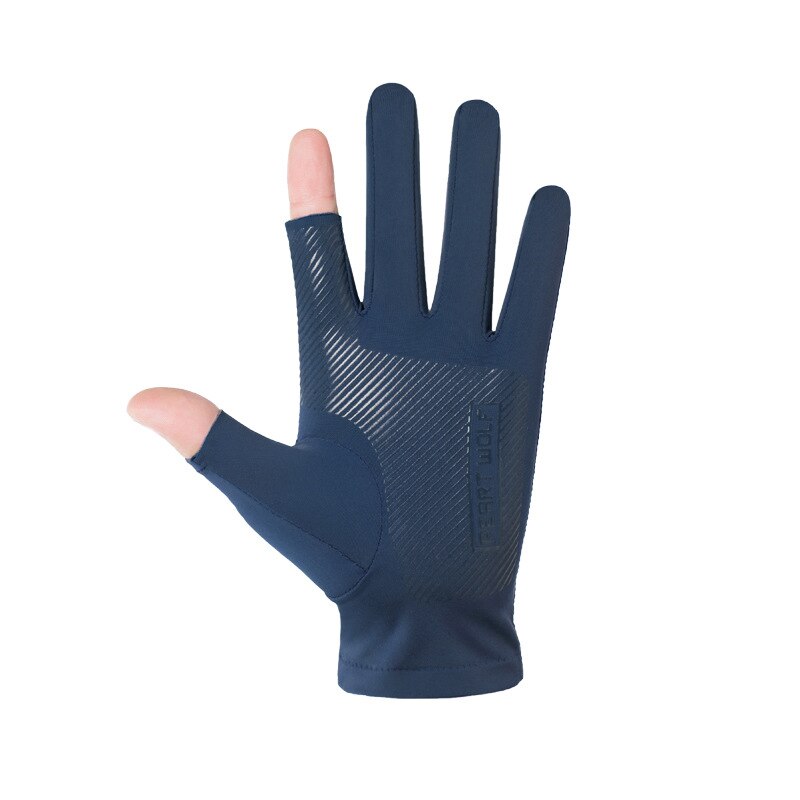 Sommer is silke halvfinger helhandsker kørsel cykling mænd elastisk uv-beskyttelse solcreme skridsikker kvinder to-finger handsker