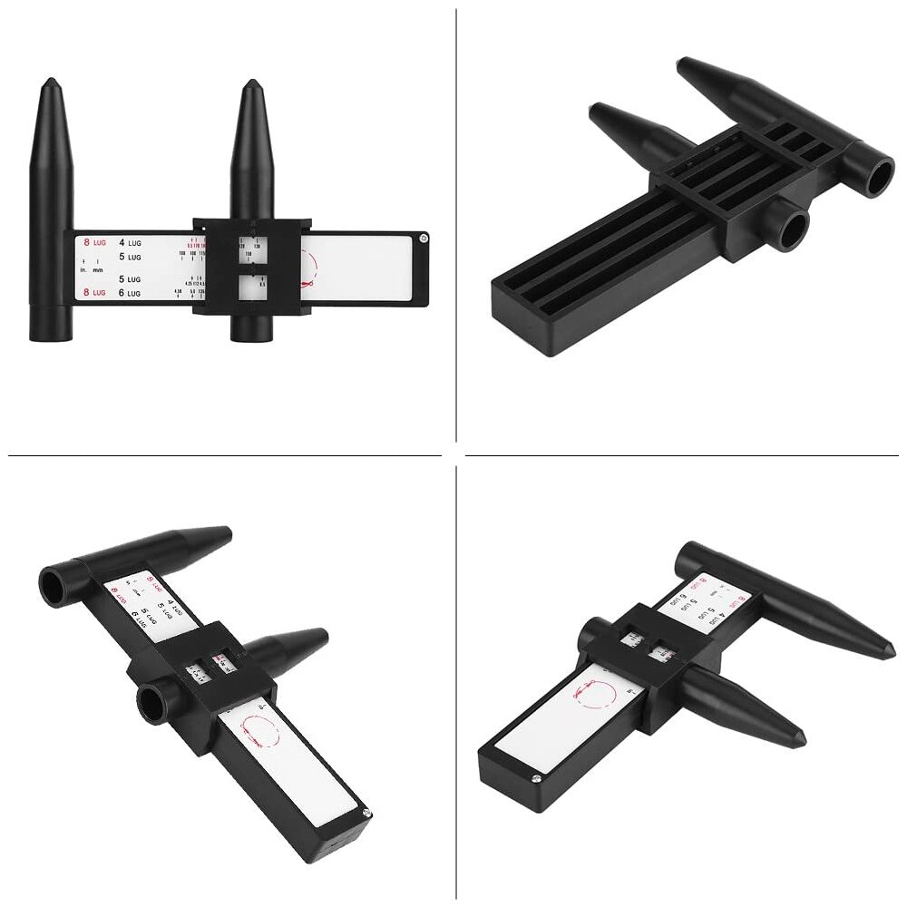 Wheel Rim Bolt Pattern Sliding PCD Measuring Tool Gauge Ruler 8 Holes PCD Ruler Lugs Hub Pitch Measurement Tool
