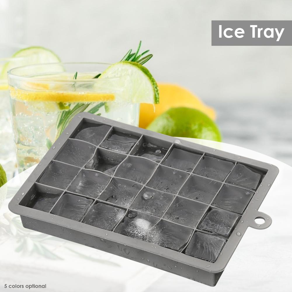 Bandeja de silicona para cubitos de hielo, 24 rejillas, fabricante de cubitos de hielo DIY, bandeja para cubitos de hielo, moldes de gelatina, accesorio de cocina, 1 Uds.