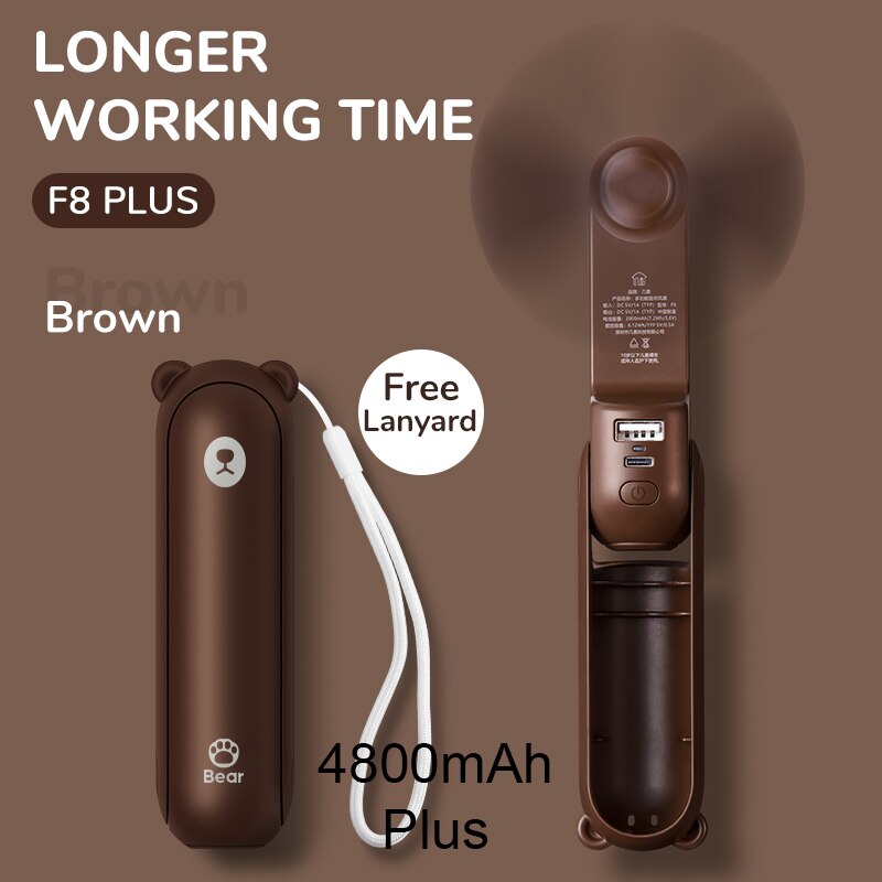 JISULIFE Portable Fold Fan PowerBank 4800mAh Charging Usb Fan Mini Fan Ventilador Air Condition with Ultra Bright Led Flashlight