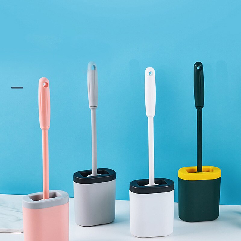 Siliconen Wc Borstel Zachte Borstel Toiletborstel Houder Set Accessoires Schoonmaken Tool Duurzaam Plastic Rubber