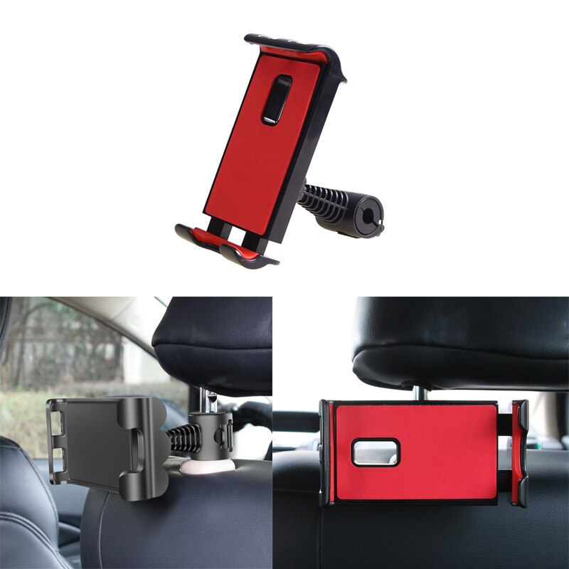 Soporte para Tablet y coche para Ipad 2/3/4 Air Pro de 7 a 11 pulgadas, soporte Universal para GPS, soporte para asiento trasero, montaje para coche con rotación de 360: 005 Red