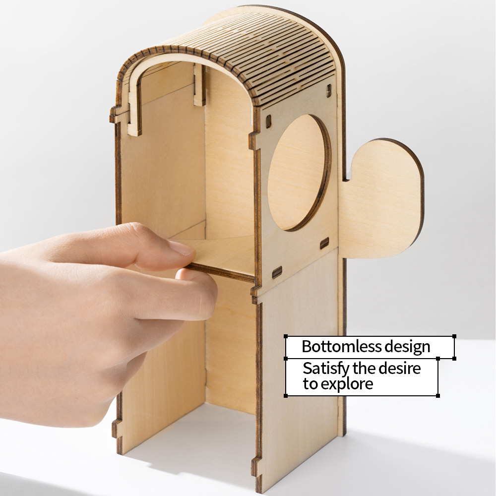 Jaula de madera para hámster para mascotas pequeñas, casa de cactus, refugio para escalar ardilla, escondite para roedores, nido de madera, accesorios para hámster,