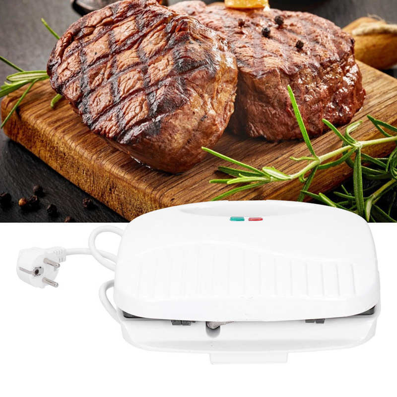 Parrilla eléctrica multifunción de 750W, máquina para hacer pan, doble calefacción, para carne, enchufe europeo, 220V