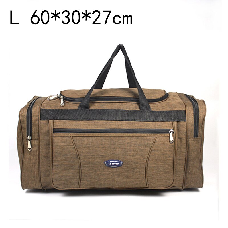 Large Capacity Men&#39;s Travel Bag Trip Women Waterproof Big Duffle Bag Weekend Storage Shoulder Hand Luggage Bags 4 Sizes: L 60x30x27cm Brown