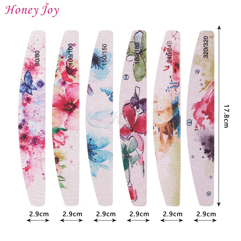 Grit #80/#100/#180 Curve Dubbele Side Nagelvijlen Nagelvijl Buffer Schuurblok Polish wasbare Bestand Manicure Gereedschap