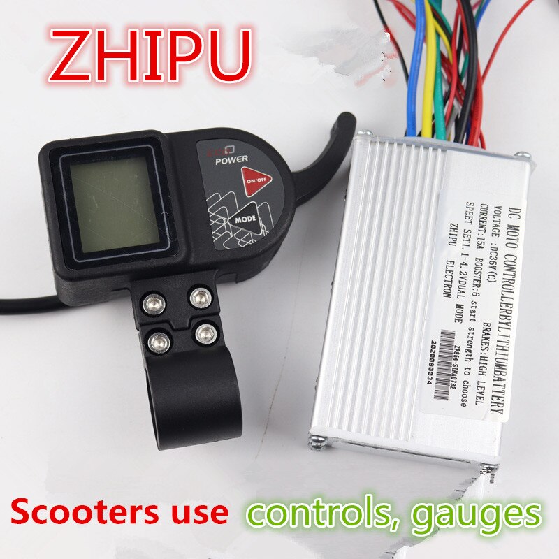 Zhipu Brushless Motor Controller, LCD Display Panel 36V 15A 350W Speed Control System for Mountain Bike