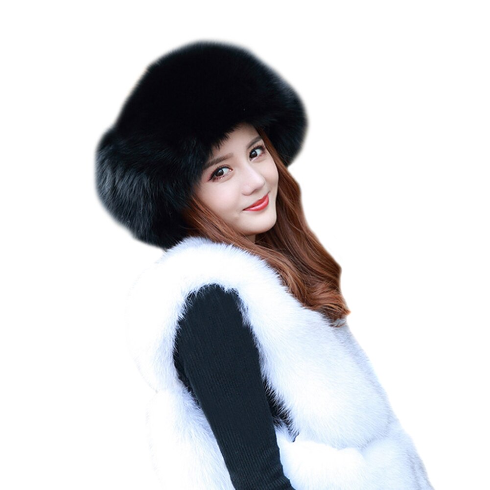Winter Warm Faux Fur Hat Korean Hat Female Thick Comfortable Warm Ski Hat Ear Protection NYZ Shop: Black
