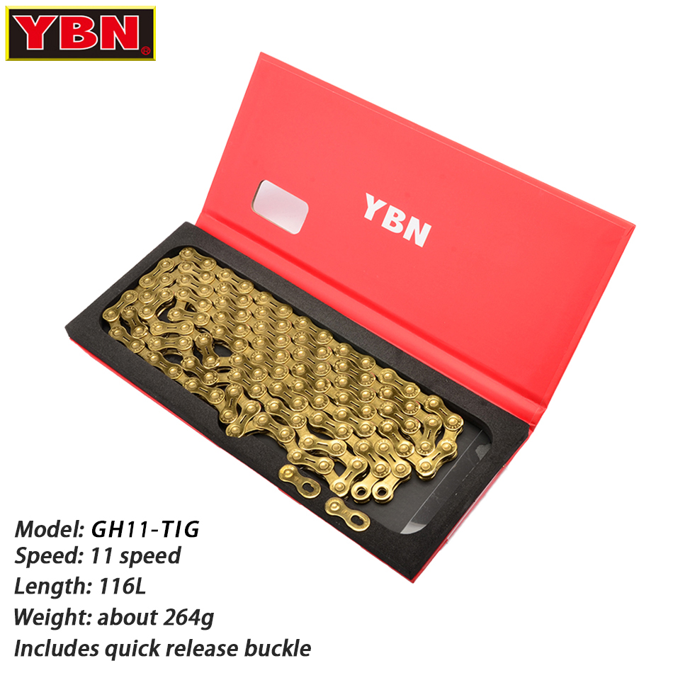 YBN-cadena para bicicleta de montaña, 8/9/10/1/12 velocidades, compatible con SRAM SHIMANO, sin empaquetar: 11Speed GH11-TIG