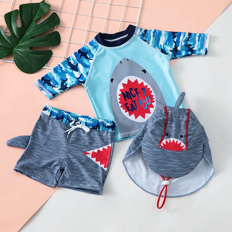 Sunscreen Quick-drying Suit Swimming Trunks Medium And Large Children Split Boys&#39; Swimwear Korean 1~14Year Two Pieces Swimsuits: Baby height 100cm