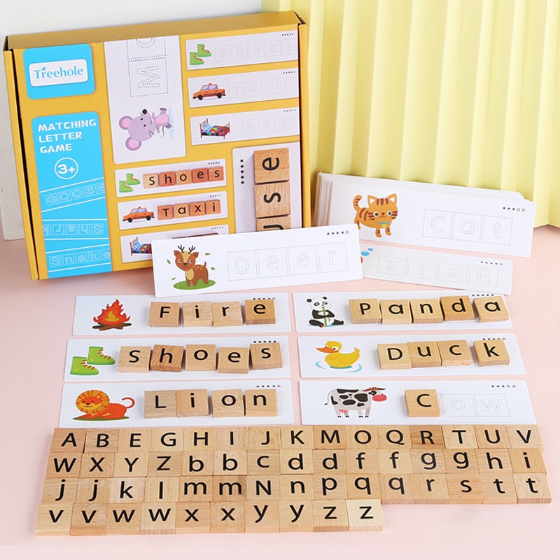 Letter Matching Game 0.44 Children’s Early Learning Words Spelling Letters Early Learning Building Block Toys