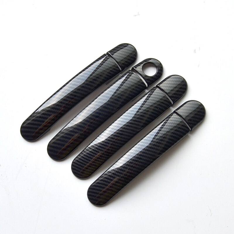 Cubiertas de manija de puerta de coche, accesorios de pegatinas de estilo para Seat Leon MK2 1P FR + Cupra 2006 ~ , de fibra de carbono cromado: model 1