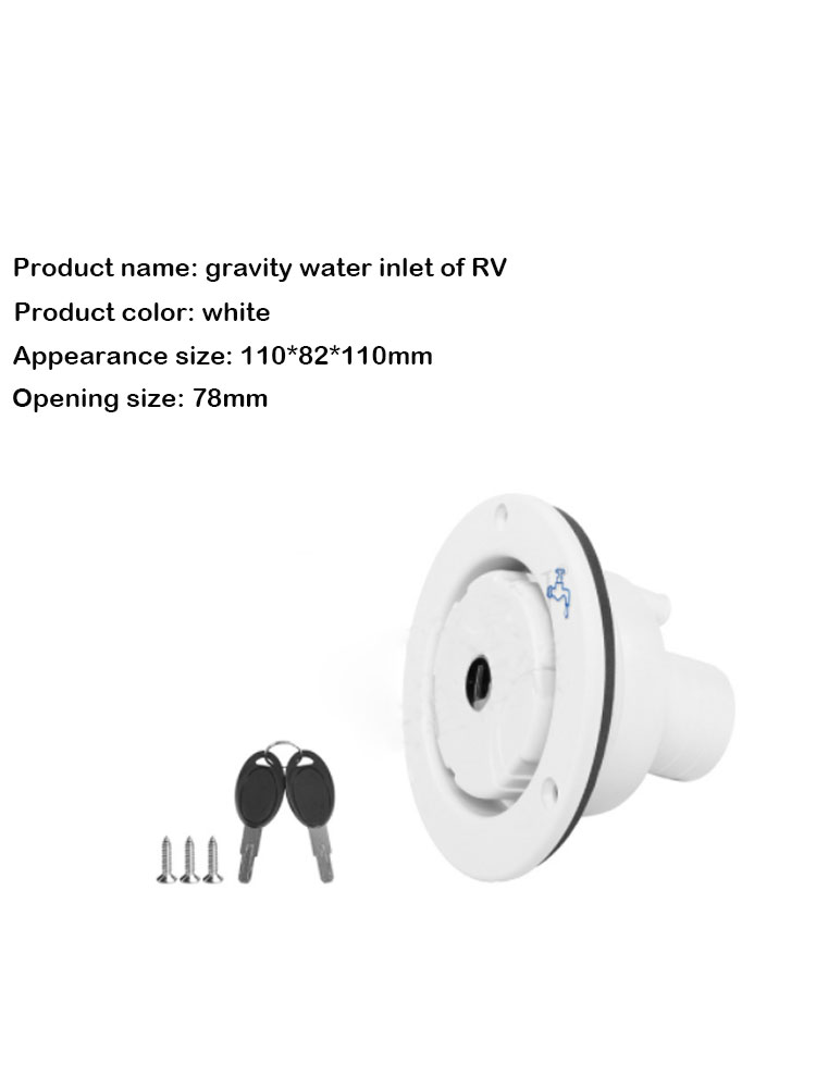 Gravity Water Inlet with Lock Water Tank Filling Port Camper Waterway RV System Boat Camper Trailer White Caravan Accessories: green