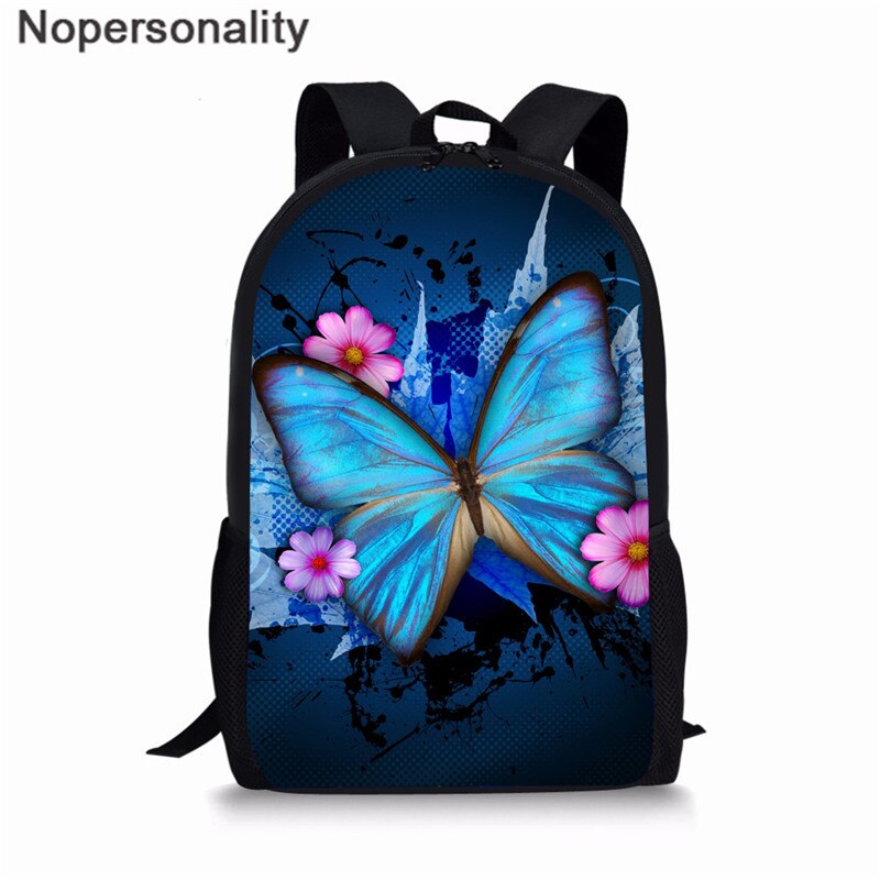 Nopersonality Beautiful Backpack for Women Girls School Bag Sets Colorful Butterfly Prints Teenage Bag Pack Kids Rugzak Mochilas