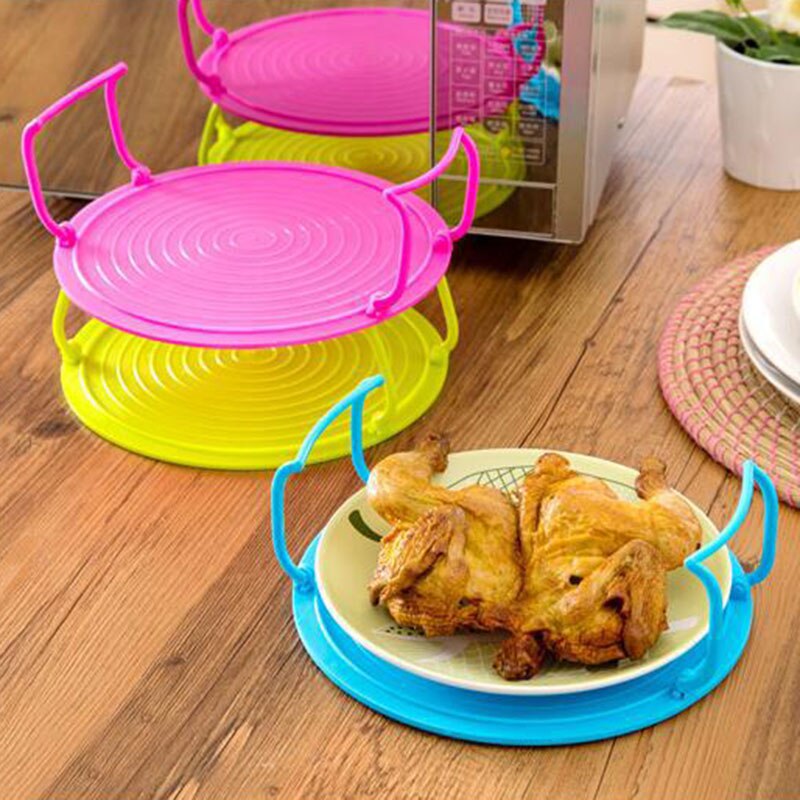 4 In 1 Microwave Plastic Stand Shelf Mini Heating Food Tray Cooling Rack Multifunction Kitchen Tool OCT998