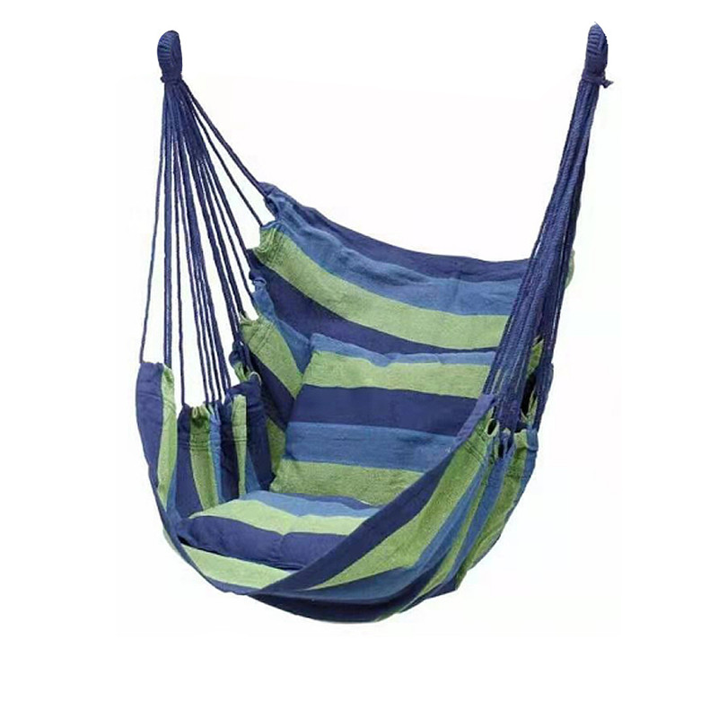 Columpio portátil para exteriores, hamaca gruesa para jardín, viaje, Camping, almohada, columpio: Negro