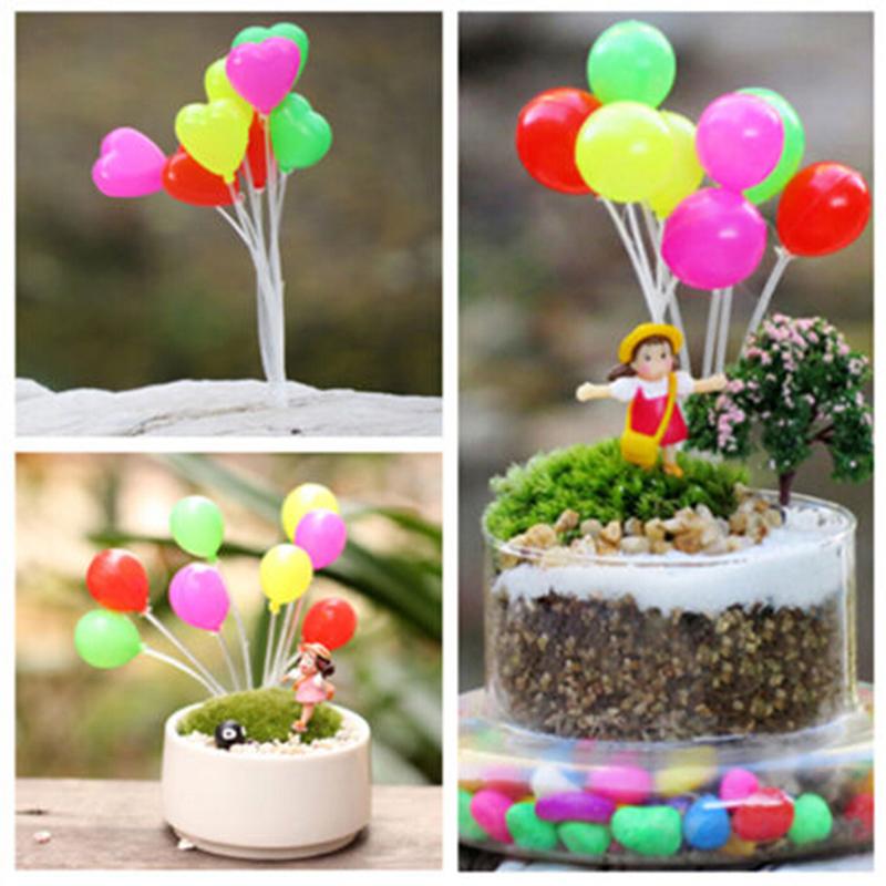 Minimuñecas bonitas de simulación de globos coloridos para jardín, adornos en miniatura para paisajismo de jardín, de Navidad en miniatura
