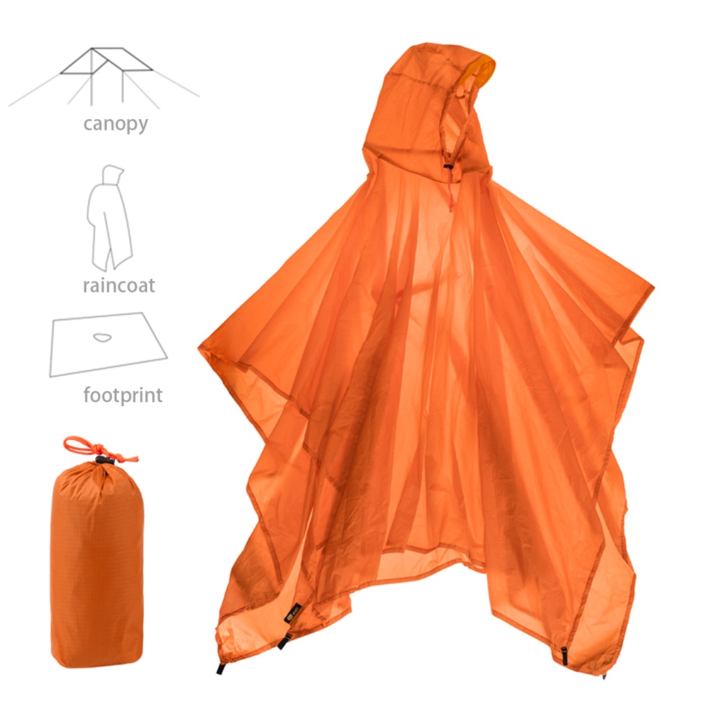 Waterproof Rain Poncho Lightweight Reusable Hooded Rain Coat Jacket for Outdoor Camping Hiking Cycling Rain Coat