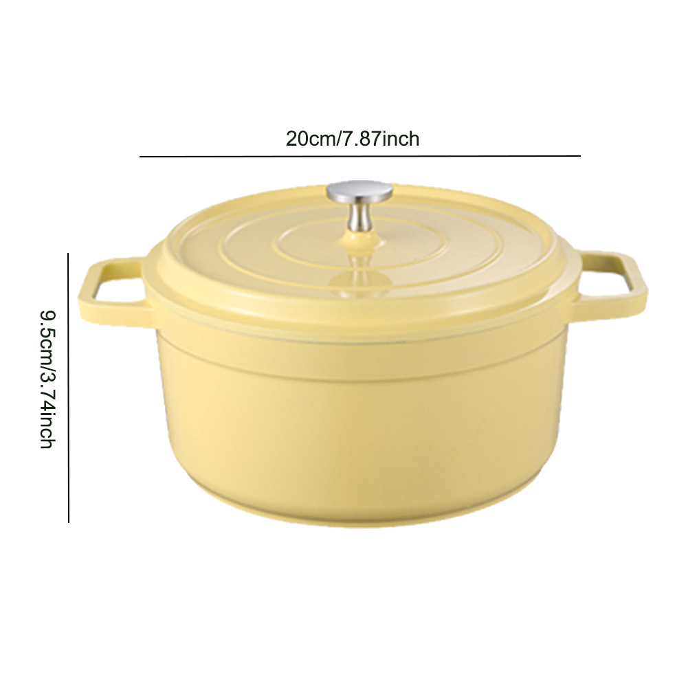 Enameled Cast Aluminum Dutch Oven with Lid Non-Stick Heavy Duty Stock Pot Dutch Oven Pot Multifunctional Cookware