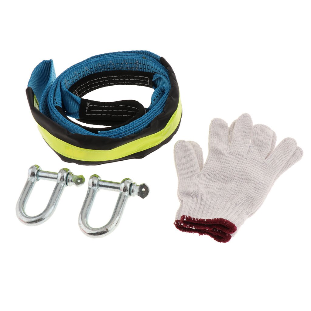 Car SUV Emergency Tow Cable Heavy Duty Road Recovery Strap 8 Tons w/ U Hook