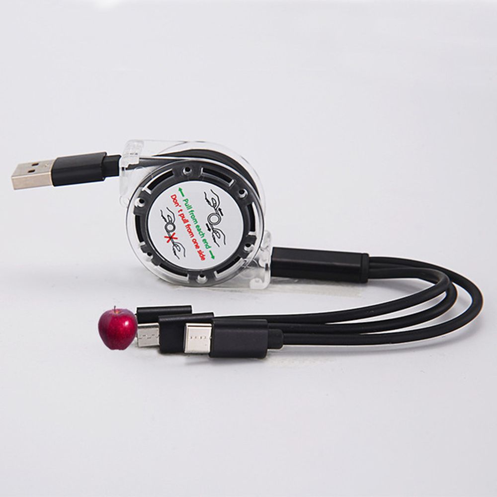 Multi Functionele 3 In 1 Usb Kabel Duurzaam Snelle Oplaadkabel Intrekbare Universele Telefoon Kabel Voor Iphone En Android