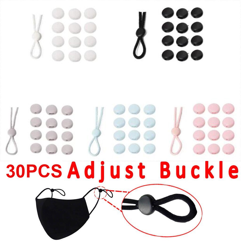 Unisex 30pcs Mask Elastic Adjustment Buckle Adult Children Masker Elastic Adjustment Mask Accessories Non Slip Stopper Button