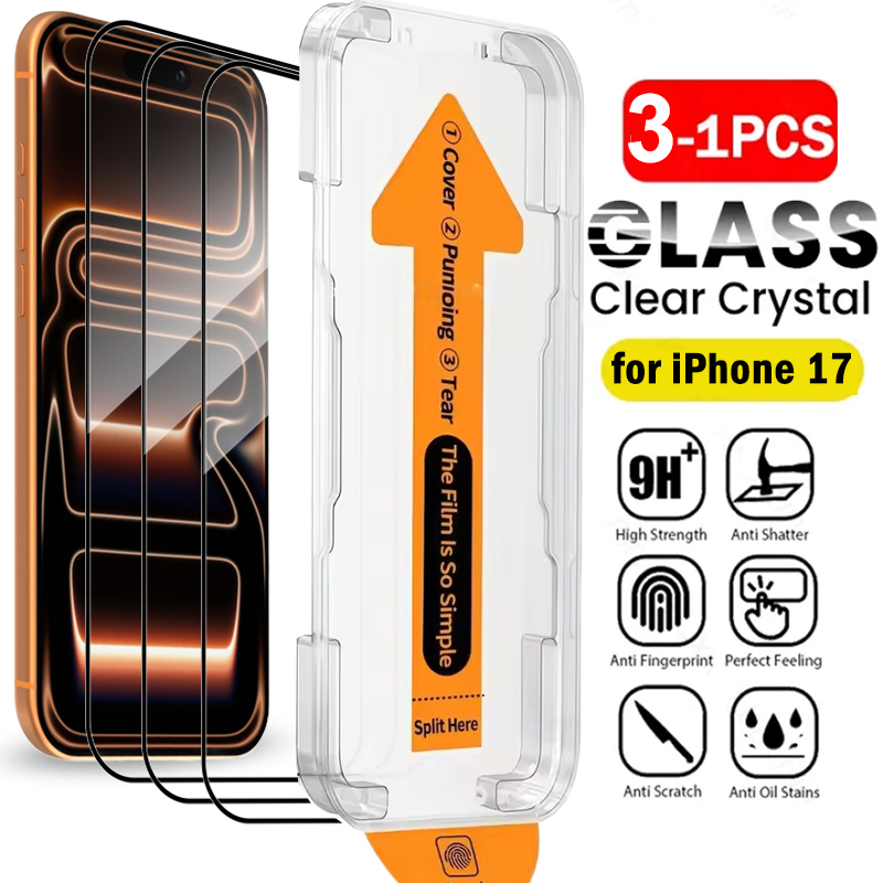 Ochraniacz ekranu robić iPhone'a 17 zawodowiec Max powietrze Łatwa instalacja Szkło hartowane Folia ochronna przeciw zarysowaniom robić iPhone'a 17zawodowiec Max