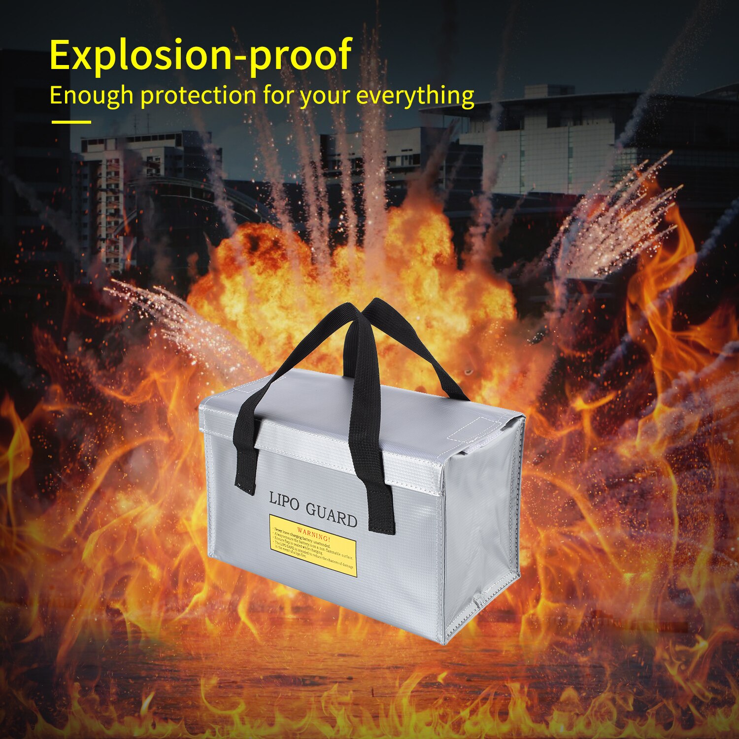 Handheld Portable Explosionproof Lipo Battery Safe Bag Guard Fireproof Fiberglass Inside Large Capacity Storage Case Pouch