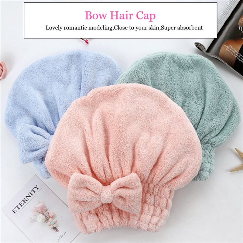 Frauen Komfort Schlecht Kappe Handtuch Turban wickeln Haar Trocknen Handtuch Hütte Kopf Abdeckung Spa Dusche Turban