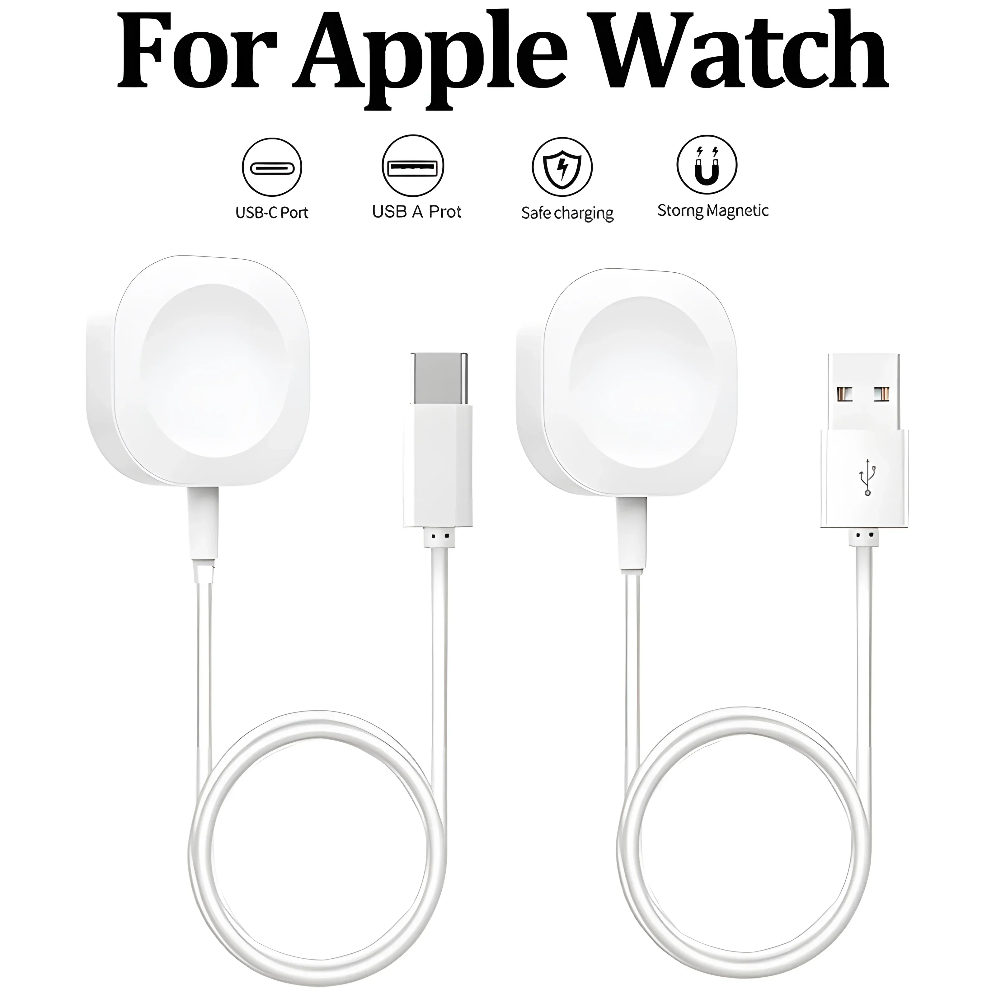 Magnetisk trådlös laddare för apple watch series 10 9 8 7 ultra 2 se snabbladdningskabel tillbehör för iwatch 8 7 6 5 4 3 2 1