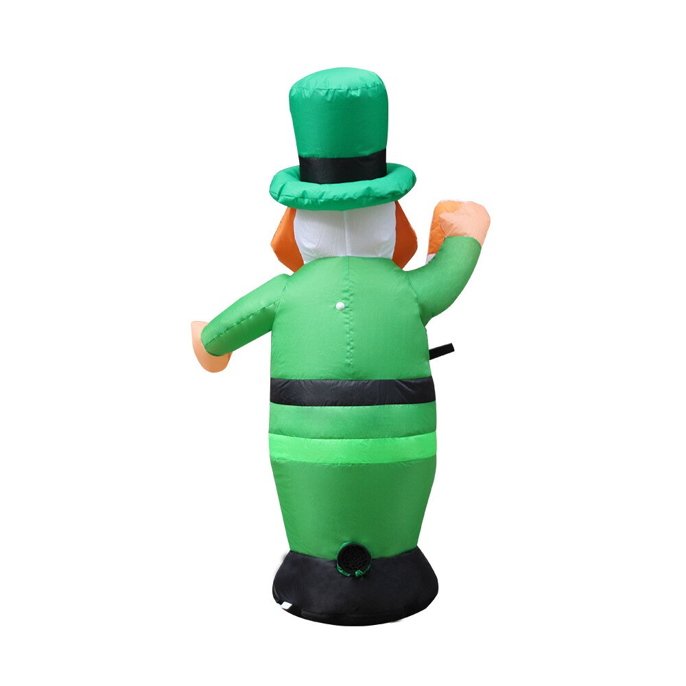 Leprechaun gonfiabile illuminato da 1M con cappello da sciamano irlandese fortunato luci a LED giocattoli da giorno di san patrizio decorazione da giardino all&#39;aperto