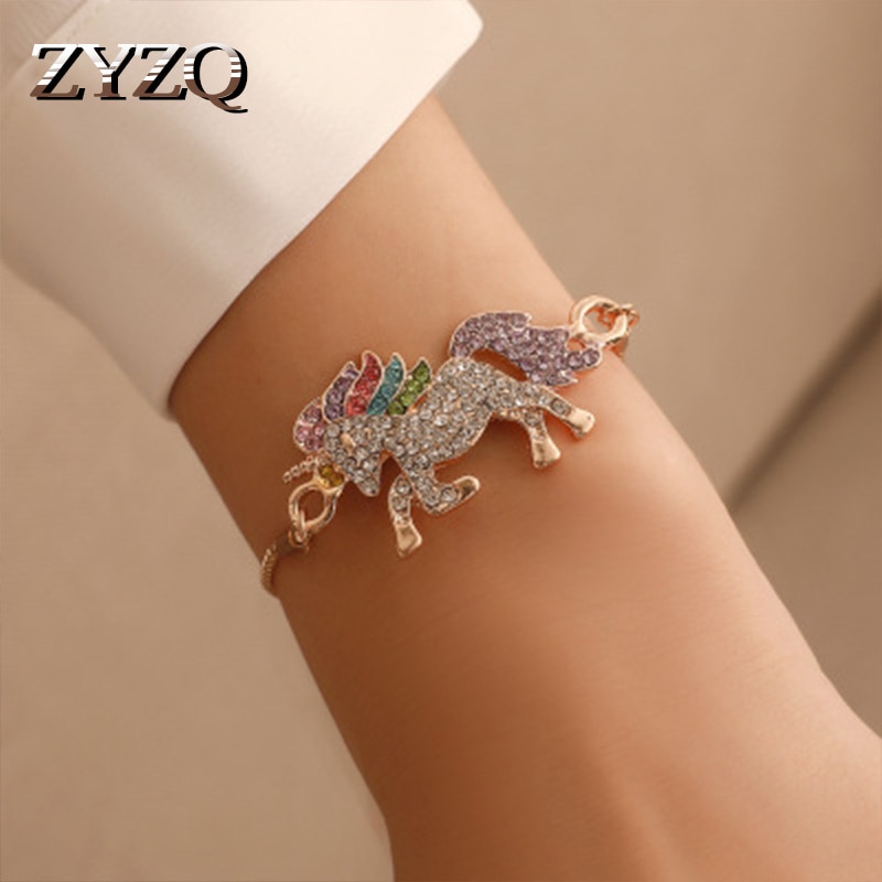 ZYZQ Lovely Bracelets Classic Magical Unicorn Accessories Daily Wear Wrist Jewelry Two Color Available Lots&Bulk