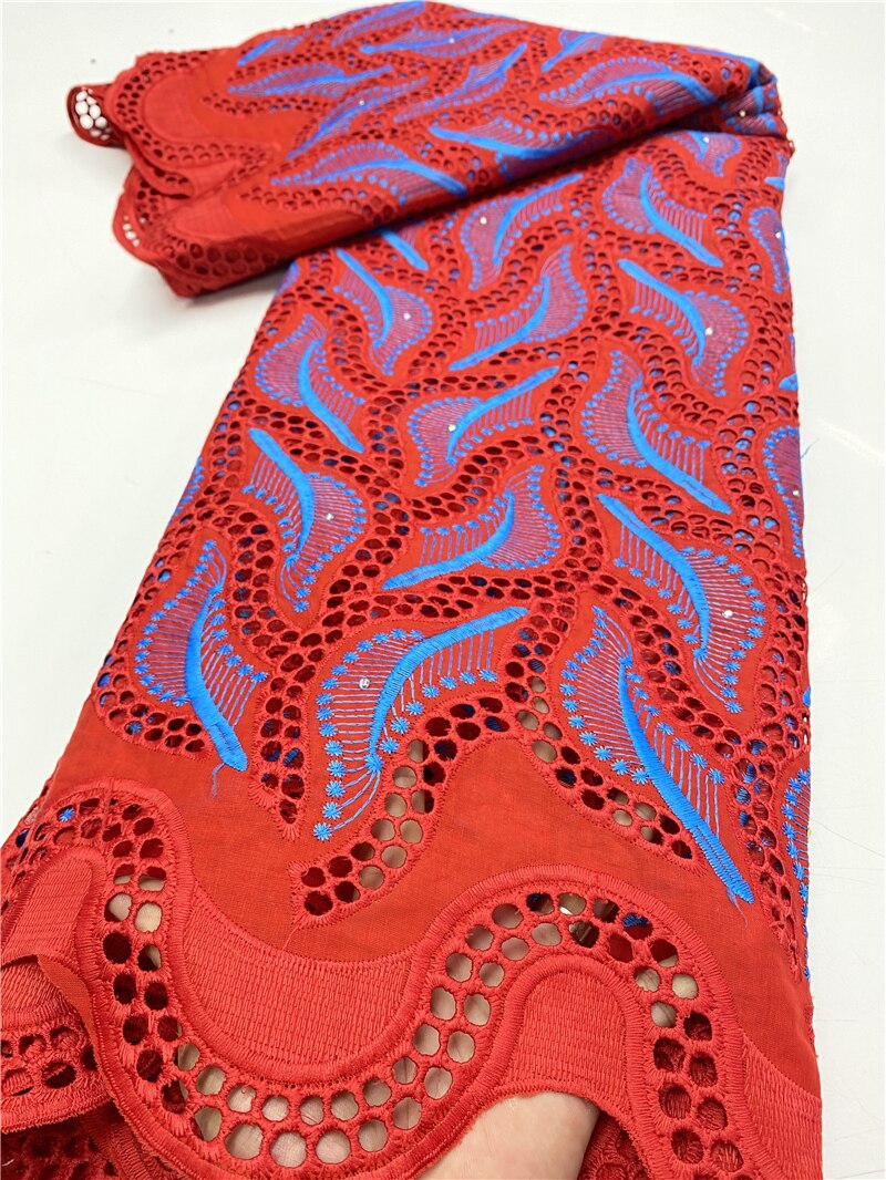 African Lace Fabric Cotton Lace Swiss Voile Lace In Switzerland French Lace Fabric For Women Sewing YA3272B-3: Picture 2