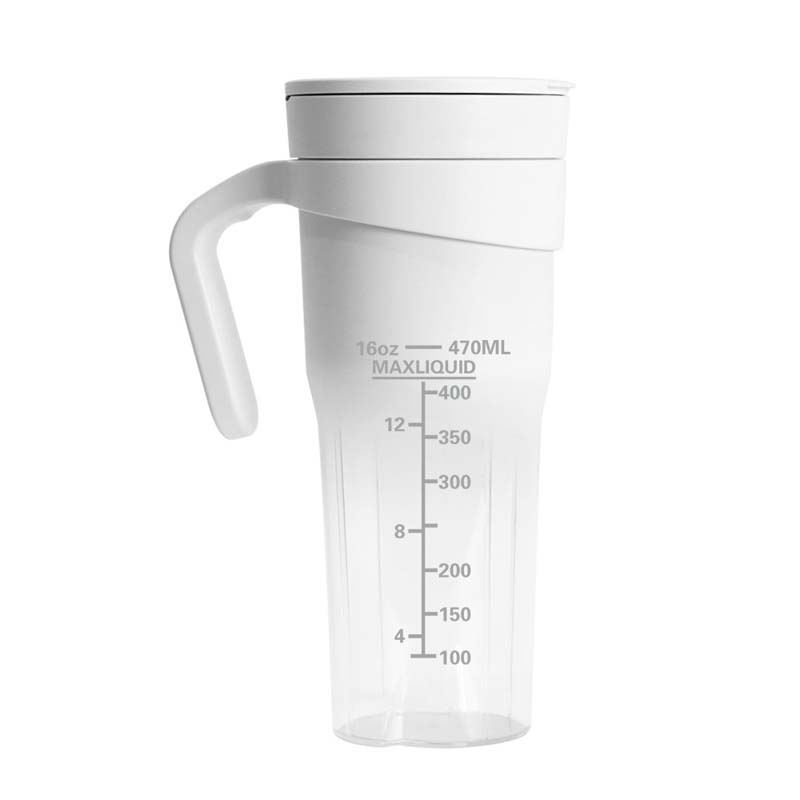 tragbar USB wiederaufladbar Multi-Funktion Mixer Tasse Juicer Pro schüttelt Smoothies 470ML Juicer Flasche mit Stroh: Weiß