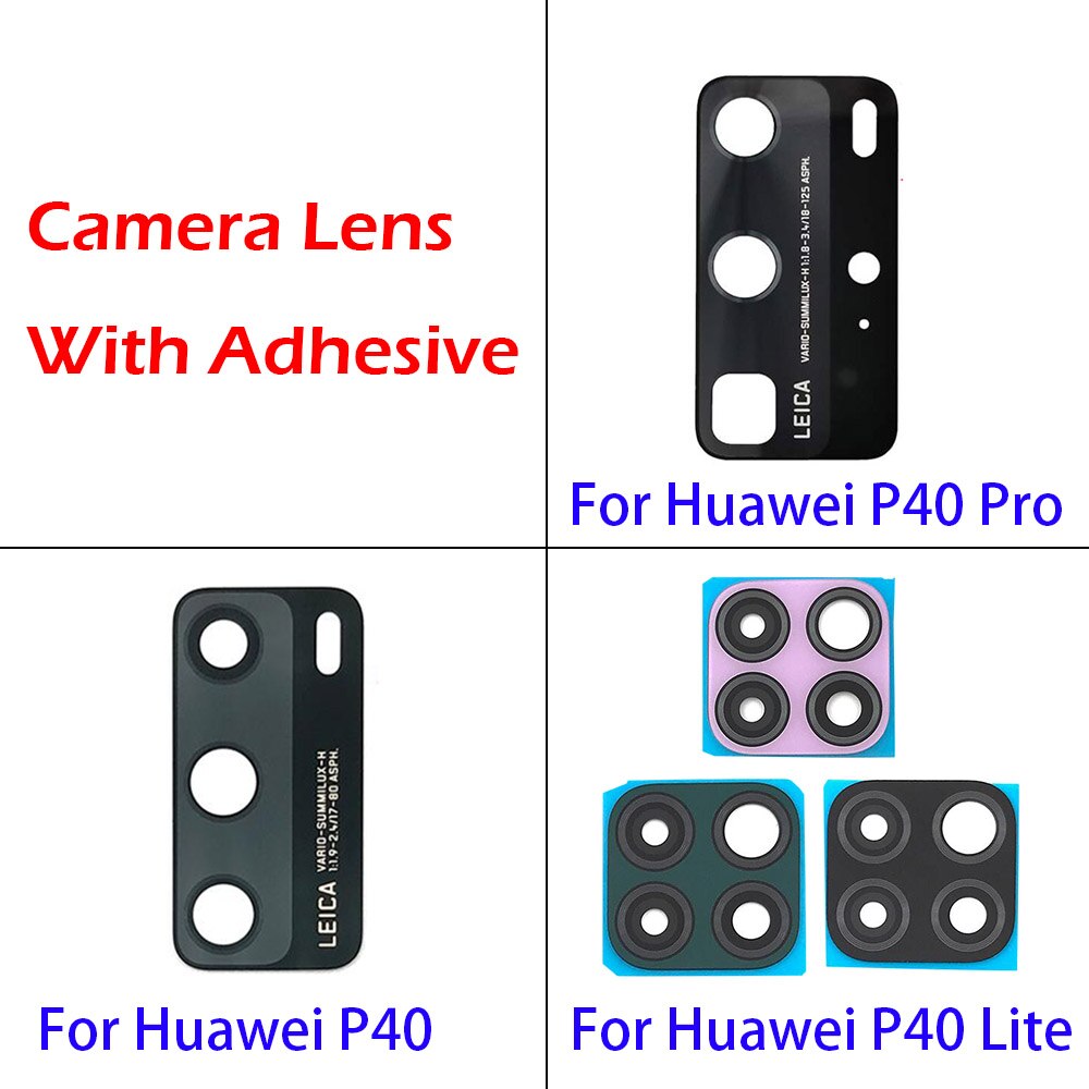Nowy dla Huawei P40 Lite 5G P40 Lite E P40 P30 Lite P20 Pro tylna kamera szklany obiektyw z klejem części zamienne + narzędzia