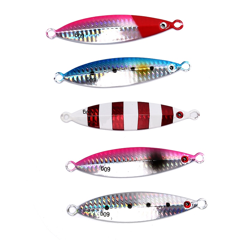 60g Fishing Spoon Iron Plate Sinking Slow jig Shake Metal Jigging Luminous Baits Hard Lead Deep Sea Fishing Jig Lures