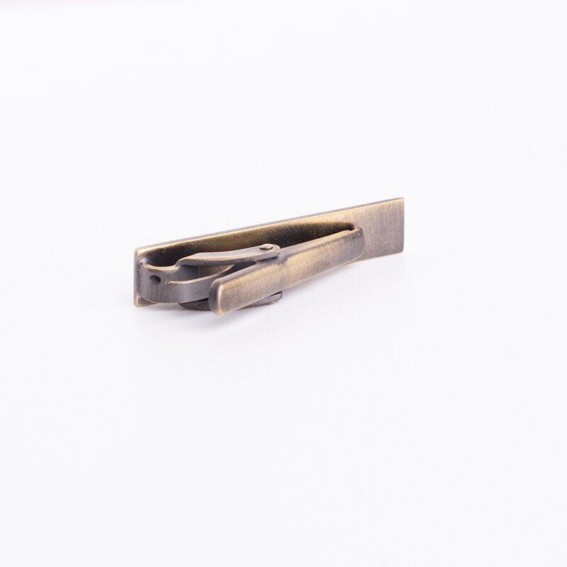 Classic Matte Gold Black Tie Bar Men Jewelry Simple Brushed Smooth Tie Clip Clasp Copper Tie Pin Business