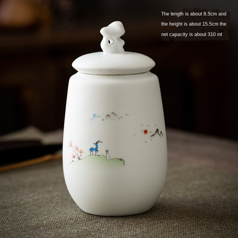 Mouton graisse Jade porcelaine thé conteneurs thé vert Pu'er thé emballage en céramique scellé stockage thé Caddy thé pots poterie pot: jar4