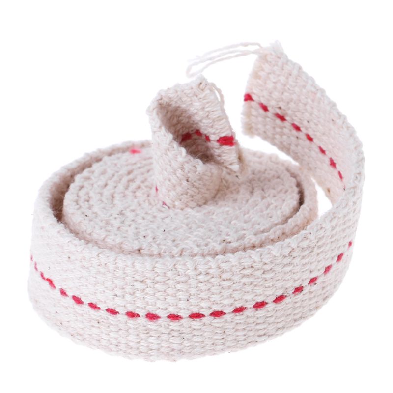 Premium Olie Lamp Mate Platte Katoen Olie Lantaarn Kerosine Lamp Lont Rood Stitch 0.79in Breed 3.3ft Roll HX6D