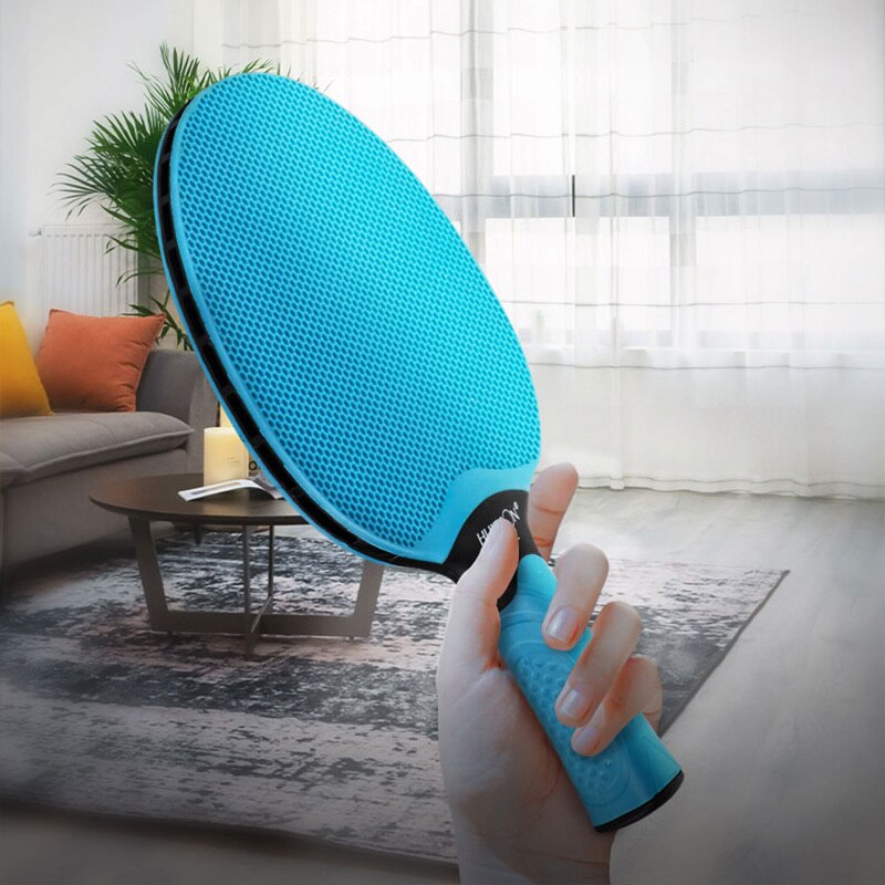 HuIESON Table Tennis Bats Badminton Racket Sets Long Handle Ultralight Pingyu Indoor Sports Racquet with 3 Balls