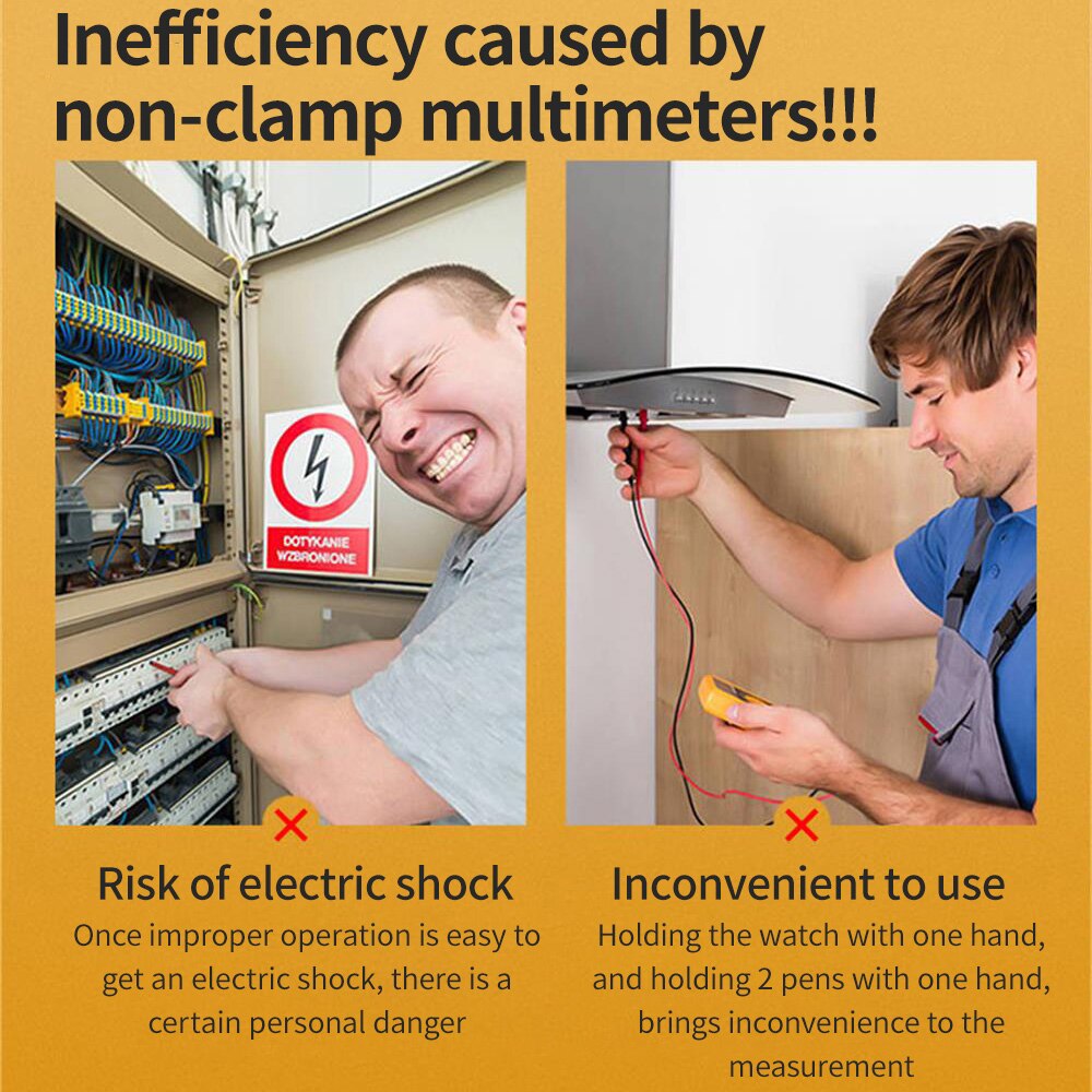 ANENG DT3266L Mini Digital Clamp Meter 1999 Count Electric AC/DC Voltage Multimeter Clamp Ohm Temp Diode Tester