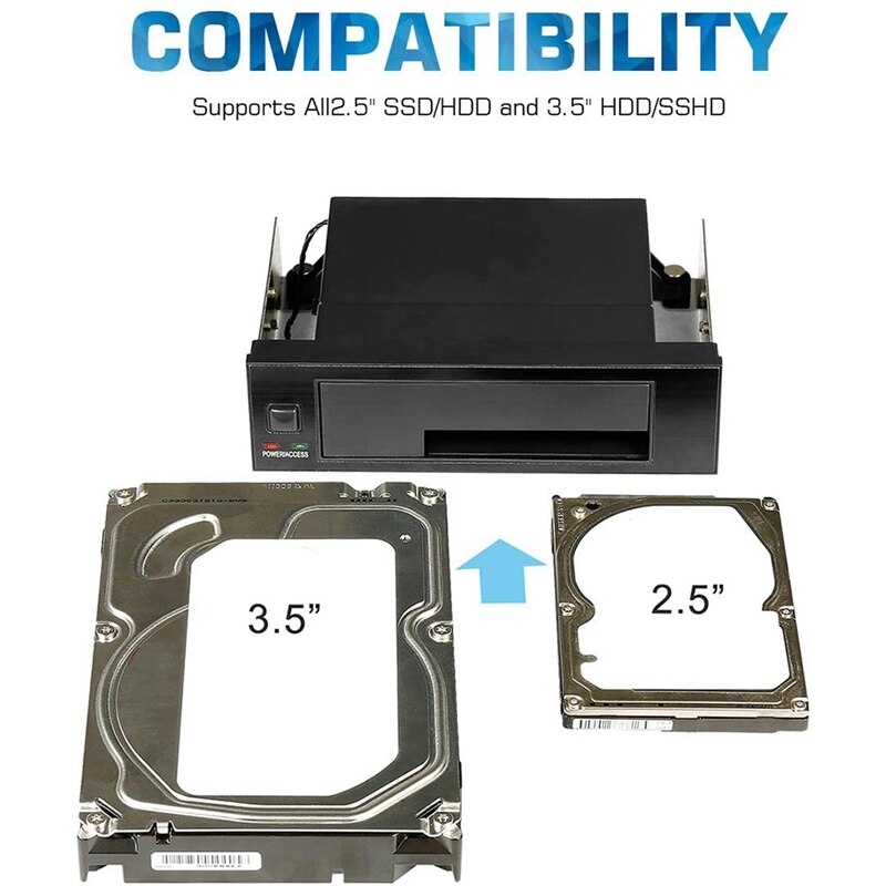 Hdd Opbergdoos Interne Enkele Bay Tray-Minder Mobiele Rack Behuizing Led Indicator -Swap Voor 2.5 3.5 inch Sata