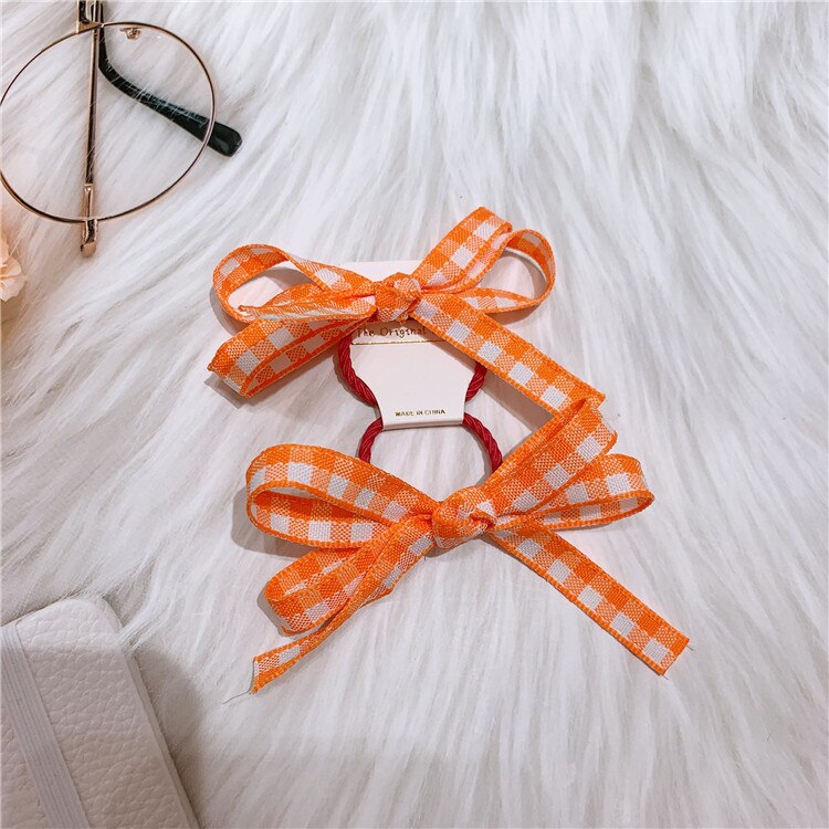 Encantador lazo de cuadros elástico cintas del pelo para bebés accesorios para el cabello niñas los niños lindos cabello desgaste chica espectáculo danza pelo herramientas