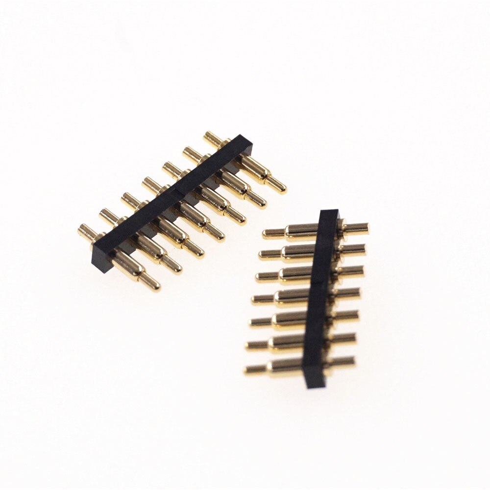 5 pcs SMD DIP Pogo pin connector Pogopin Battery Spring Loaded Contact Test Probe Power Charge Header Pins 2.54 Grid 7.0mm High: 1x7 Pin DIP