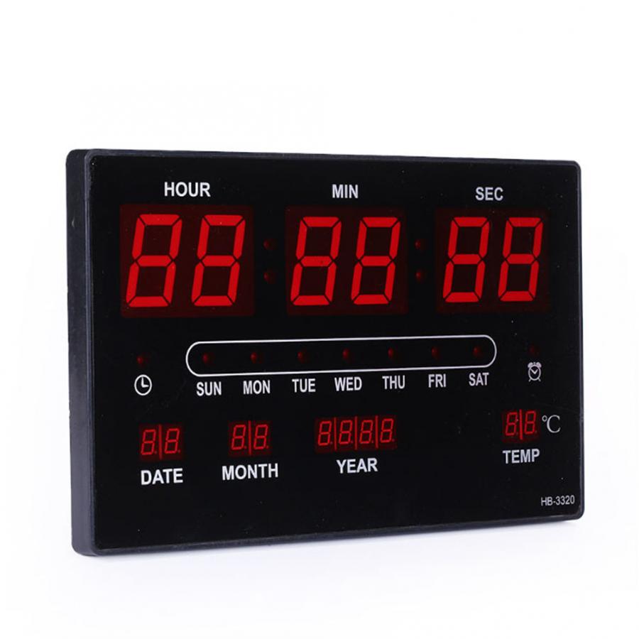 Electronic Digital LED Calendar Clock Time Temperature Display EU Plug 110-220V Voice Control LCD Screen Thermometer Clocks