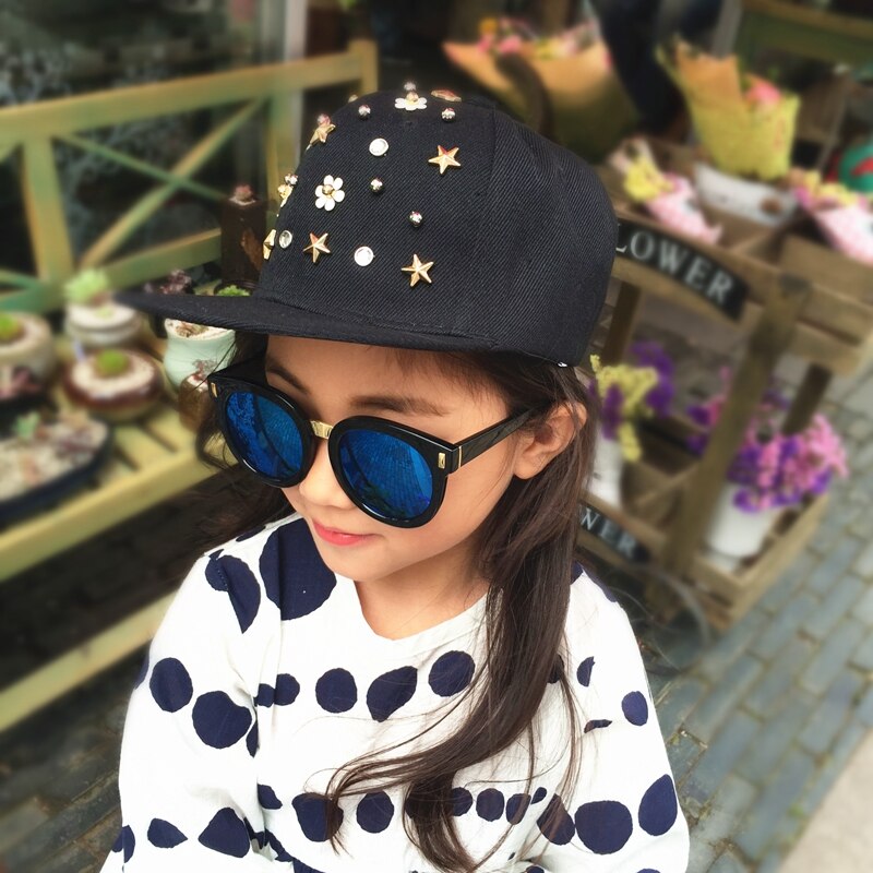 Snapback Hat, Punk Hedgehog Rock Hip Hop Flower Rivet Stud Spike Spiky Hat Cap Baseball Cap for 3-8Yrs Kids