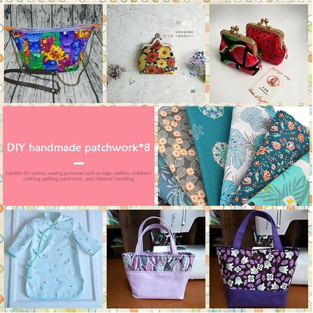 8 Stuks Zachte Ademend Katoen Doeken Patchwork Textiel Materiaal Gedrukt Doek Naaien Quilten Stof Voor Patchwork Diy Handgemaakte