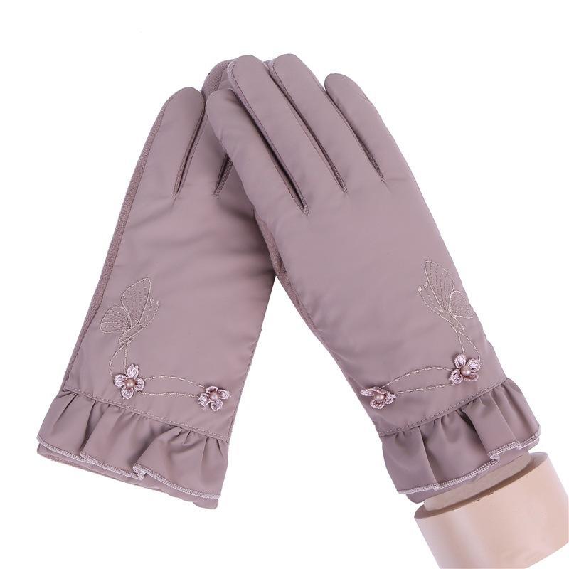 Women Casual Solid Full-Finger Windproof Touch 027A, 027C, 027D, 027E Screen Warm Screen, Gloves Unisex: light purple027e