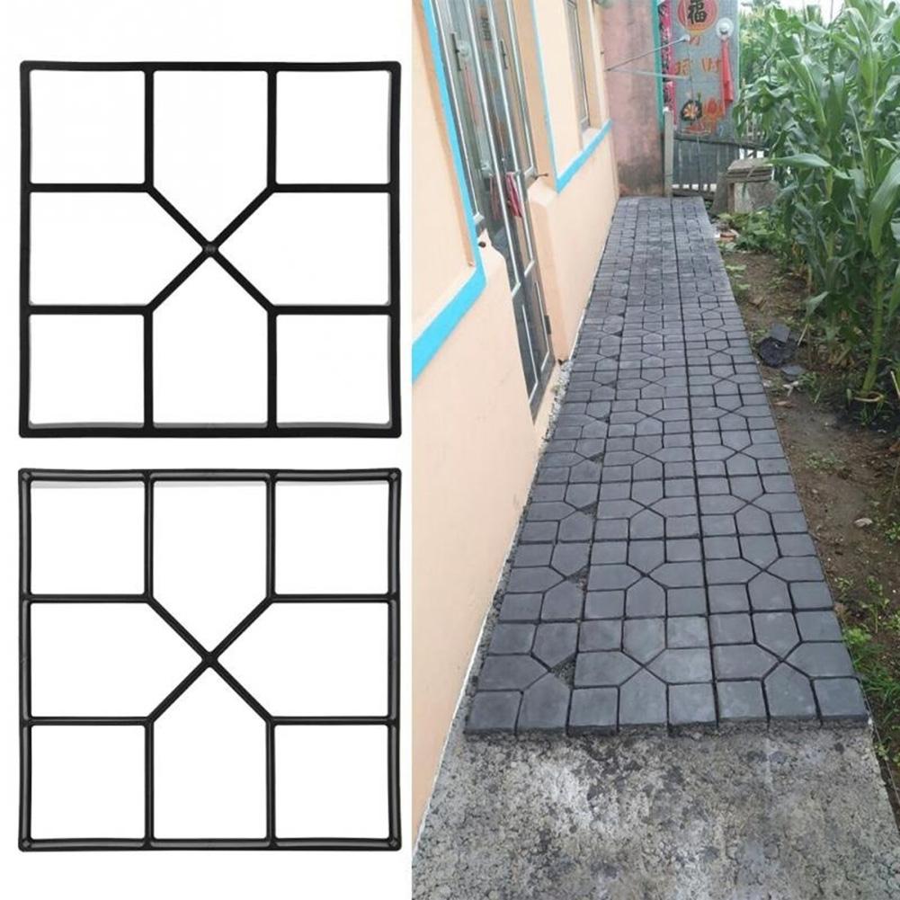 Zwart Plastic Maken Diy Bestrating Mal Huis Tuin Floor Road Beton Stepping Oprit Steen Path Mold Patio Maker Tuinieren