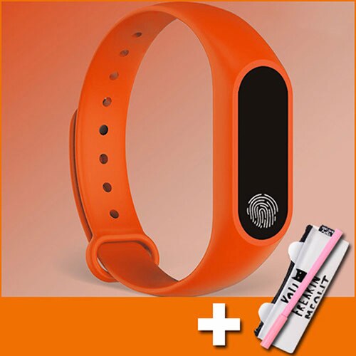 Digital ur børn børn ure til piger drenge armbåndsur elektronisk led armbåndsur sport studerende barn ur time: Appelsin med gave